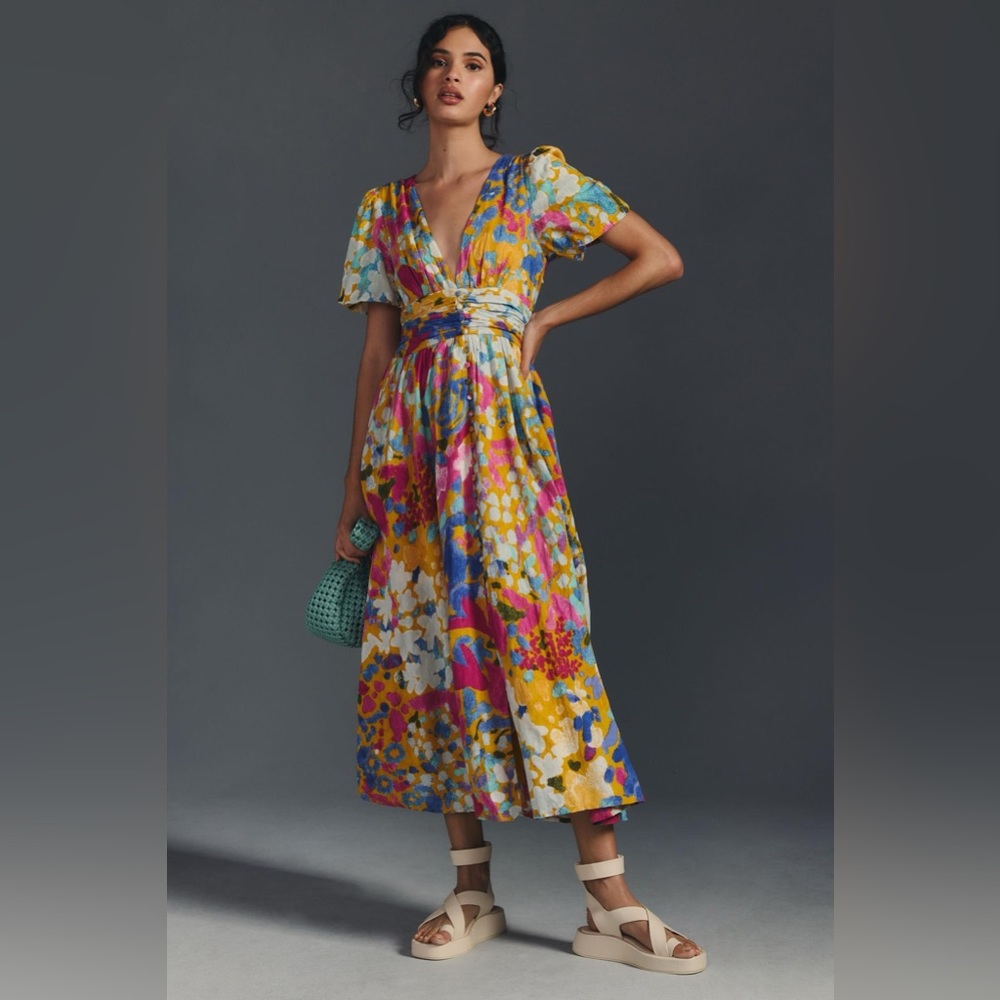 NWT By Anthropologie The Katerina Button-Front Dress (Size 8)